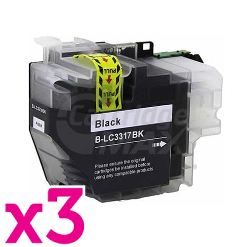 3 x Brother LC-3317 BK Generic Black Ink Cartridge