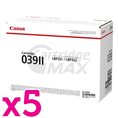 5 x Original Canon CART039II Black High Yield Toner