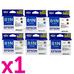 6 Pack Original Epson 81N HY Ink Cartridges [1BK,1C,1M,1Y,1LC,1LM]