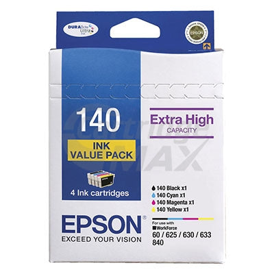 Epson 140 (T1401-T1404) Original Extra High Yield Inkjet Value Pack (C13T140692) [1BK,1C,1M,1Y]