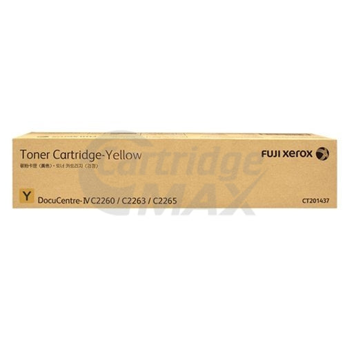 Original Fuji Xerox DocuCentre IV C2260, C2263, C2265 Yellow Toner Cartridge (CT201437)