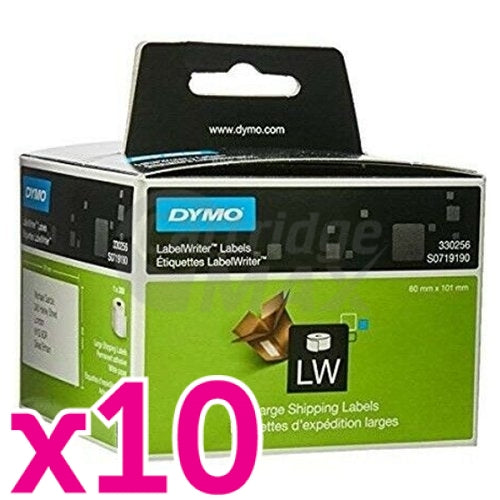 10 x Dymo SD30256 / S0719190 Original White Label Roll 59mm (W) x 102mm (H)  - 300 labels per roll