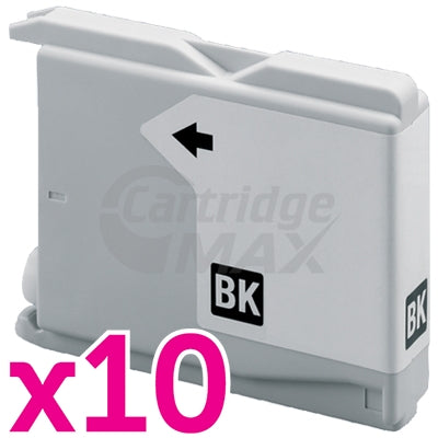 10 x Brother Generic LC-37BK Black Ink