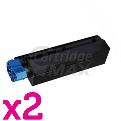 2 x OKI Generic B432 B512 MB472 MB492 MB562 B412 Black High Yield Toner Cartridge - 7,000 pages (45807107)