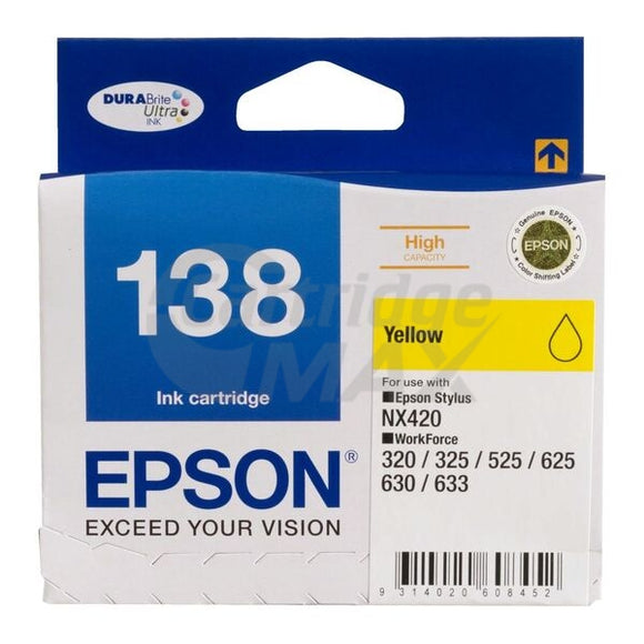 Original Epson 138 T1384 High Yield Yellow Ink Cartridge (C13T138492)