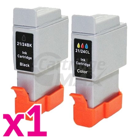 2 Pack Canon BCI-24BK BCI-24C Generic Value Pack [1BK,1C]