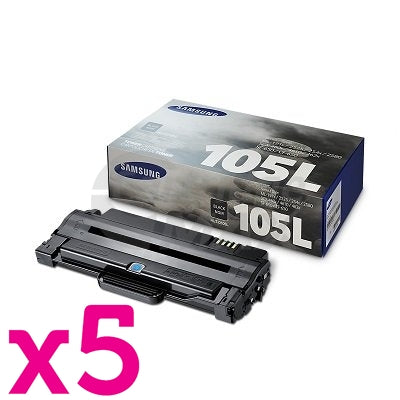 5 x Original Samsung ML-1915/2520/2540/2540/2545/2580N/SCX-4623F (MLT-D105L 105L) Black Toner Cartridge SU768A