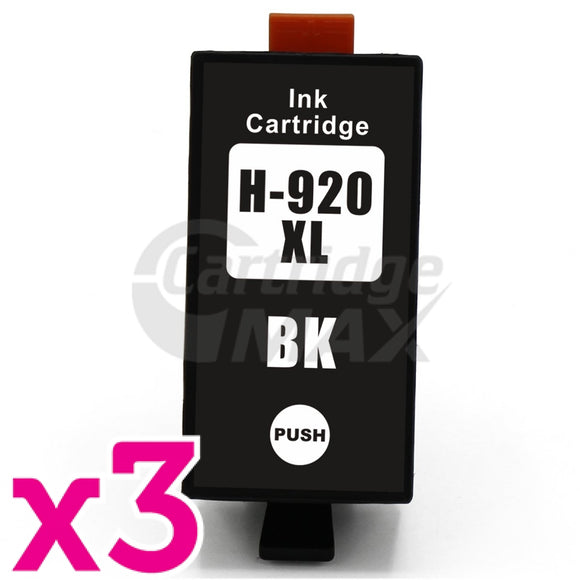 3 x HP 920XL Generic Black High Yield Inkjet Cartridge CD975AA