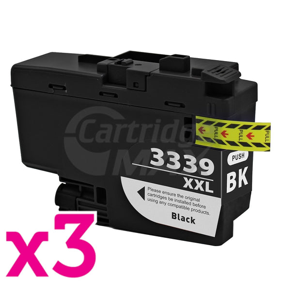 3 x Brother LC-3339XLBK Generic High Yield Black Ink Cartridge
