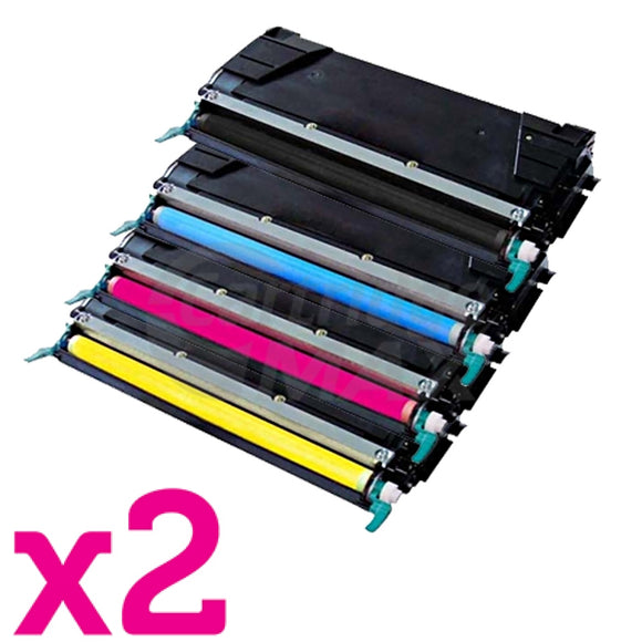 2 sets of 4 Pack Lexmark Generic C524 / C534DN Toner Cartridges High Capacity - BK 8,000 pages & CMY