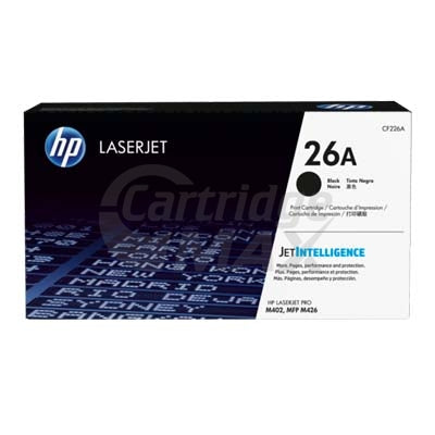 1 x HP CF226A (26A) Original Black Toner Cartridge - 3,100 Pages