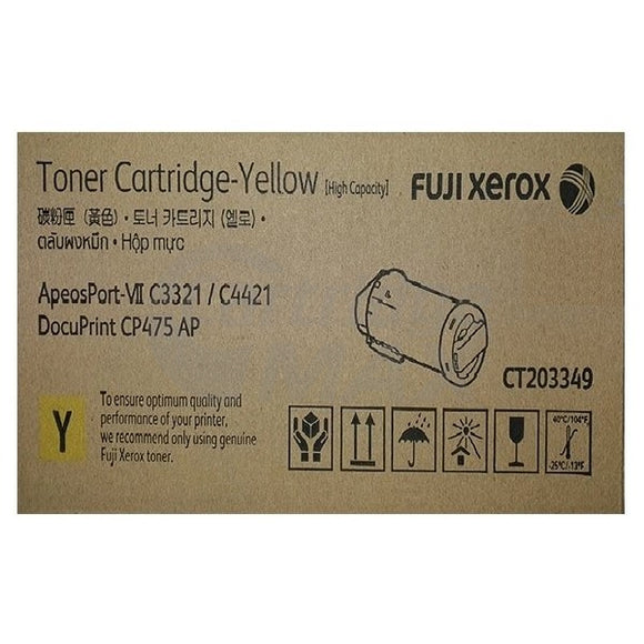 Original Fuji Xerox ApeosPort-VII C4421 / C3321, DocuPrint CP475 AP Yellow High Yield Toner Cartridge (CT203349)