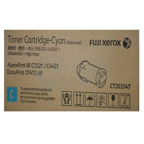 Original Fuji Xerox ApeosPort-VII C4421 / C3321, DocuPrint CP475 AP Cyan High Yield Toner Cartridge (CT203347)