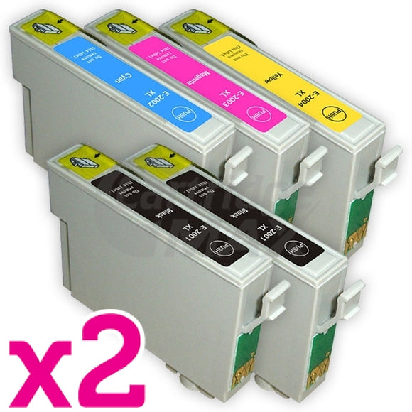 10 Pack Epson 200XL (C13T201192-C13T201492) Generic High Yield Inkjet Cartridges [4BK,2C,2M,2Y]