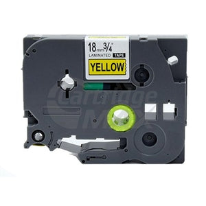 Brother TZe-641 Generic 18mm Black Text on Yellow Laminated Tape - 8 meters