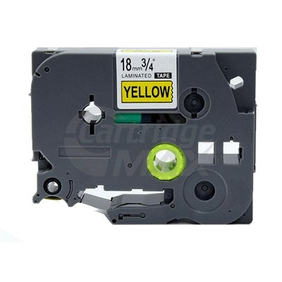 Brother TZe-641 Generic 18mm Black Text on Yellow Laminated Tape - 8 meters