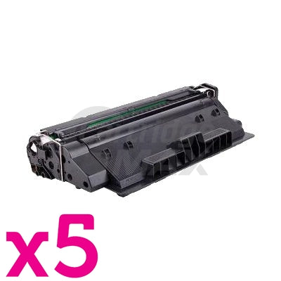 5 x HP CF214A (14A) Generic Black Toner Cartridge - 10,000 Pages