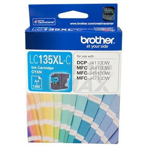 Original Brother LC-135XLC High Yield Cyan Ink Cartridge - 1,200 Pages