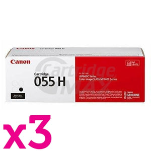 3 x Canon CART-055HB Black High Yield Original Toner Cartridge