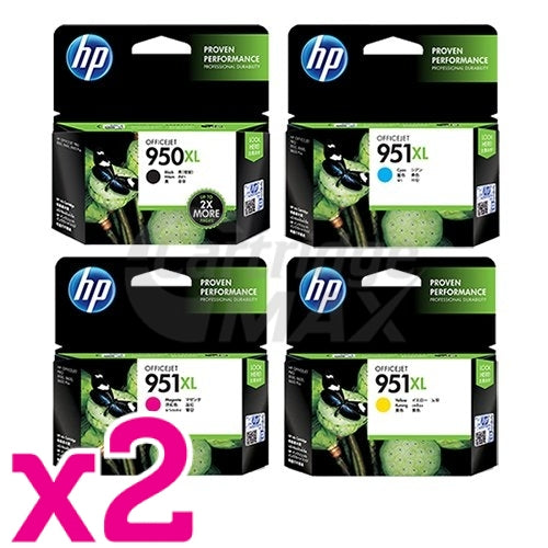 2 sets of 4 Pack HP 950XL + 951XL Original Inkjet Cartridges CN045AA - CN048AA [2BK,2C,2M,2Y]