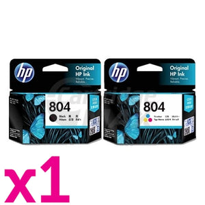 2 Pack HP 804 Original Inkjet Cartridges T6N10AA + T6N09AA [1BK,1CL]