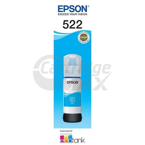 Original Epson T522 EcoTank Cyan Ink Bottle [C13T00M292]