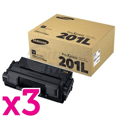 3 x Original Samsung MLT-D201L Black Toner Cartridge SU871A