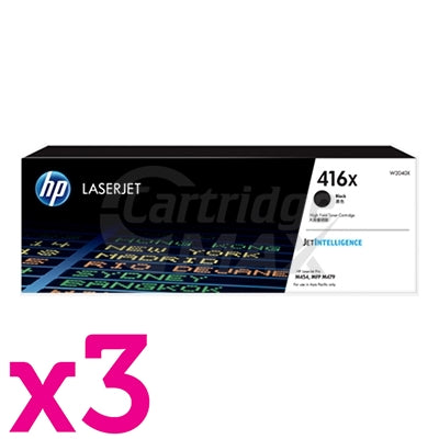 3 x HP 416X W2040X Original Black High Yield Toner Cartridge