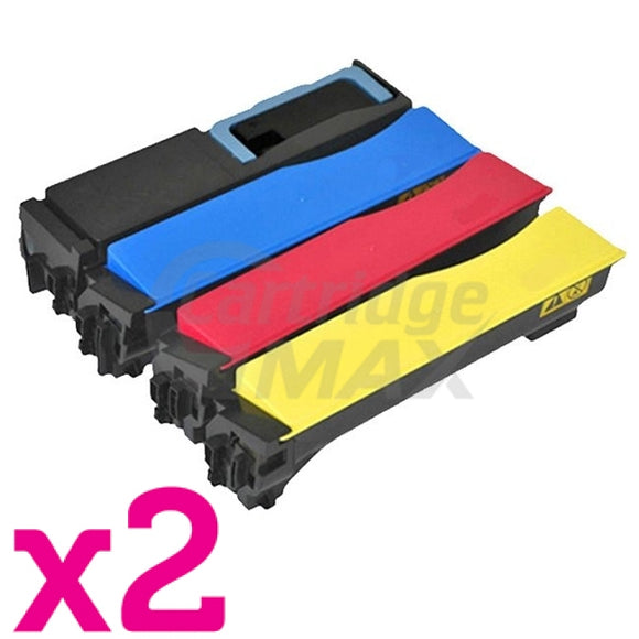 2 sets of 4 Pack Compatible TK-574 Toner Cartridges For Kyocera FS-C5400DN, P-7035CDN [2BK,2C,2M,2Y]