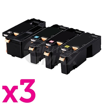 12 Pack Generic Fuji Xerox Docuprint CM115 CP115 CP116 CM225 CP225 High Yield Toner Cartridges (CT202264-CT202267) - [3BK,3C,3M,3Y]