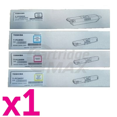 4-Pack Original Toshiba e-Studio 262CS, 263CS Toner Cartridge TFC26S Combo [1BK,1C,1M,1Y]