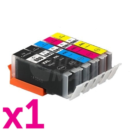 5 Pack Canon PGI-680XXL CLI-681XXL Extra High Yield Generic Inkjet Cartridges Combo [1BK,1PBK,1C,1M,1Y]