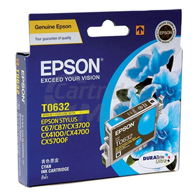 Original Epson T0632 Cyan Ink Cartridge