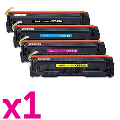 4 Pack HP 204A (CF510A-CF513A) Generic Toner Cartridges [1BK,1C,1M,1Y]