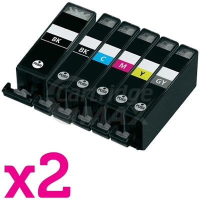 12-Pack Canon PGI-525, CLI-526 Generic Inkjet (with Chip) [2BK,2PBK,2C,2M,2Y,2GY]