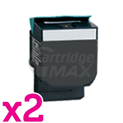 2 x Lexmark (80C8SK0) Generic CX310 / CX410 / CX510 Black Standard Toner Cartridge