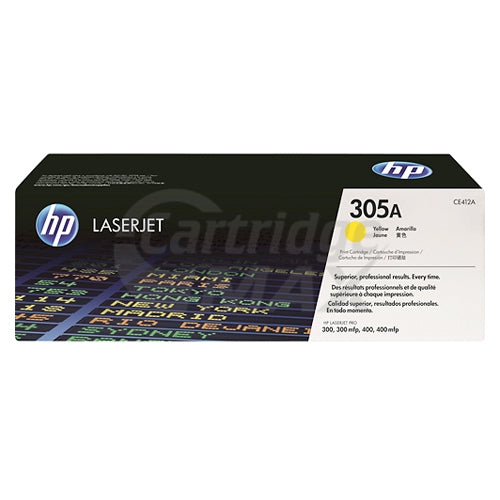 HP CE412A (305A) Original Yellow Toner Cartridge - 2,600 Pages
