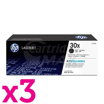 3 x HP CF230X (30X) Original Black High Yield Toner Cartridge - 3,500 Pages