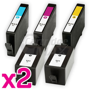 10 Pack HP 934XL + 935XL Generic High Yield Inkjet Cartridges C2P23AA - C2P26AA [4BK,2C,2M,2Y]