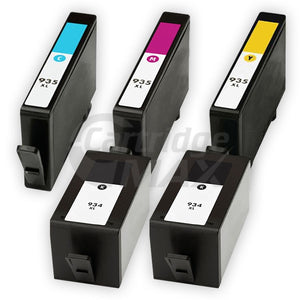 5 Pack HP 934XL + 935XL Generic High Yield Inkjet Cartridges C2P23AA - C2P26AA [2BK,1C,1M,1Y]