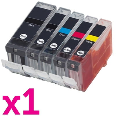 5-Pack Canon PGI-5BK, CLI-8BK/C/M/Y Generic Inkjet (with Chip) [1BK,1PBK,1C,1M,1Y]