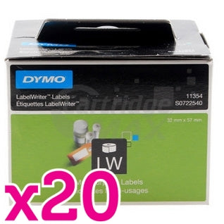 20 x Dymo SD11354 / S0722540 Original Multi Purpose Label Roll 57mm x 32mm - 1,000 labels per roll