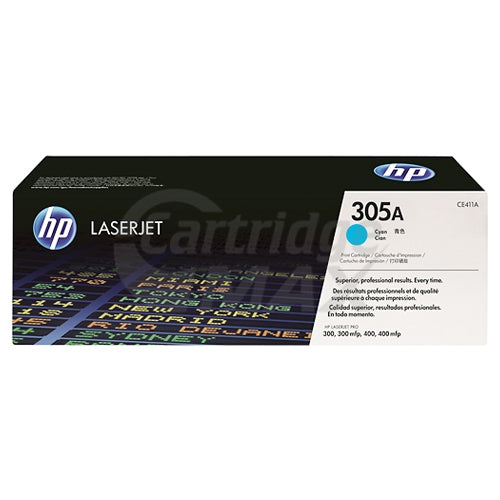HP CE411A (305A) Original Cyan Toner Cartridge - 2,600 Pages