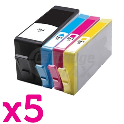 5 sets of 4 Pack HP 564XL Generic Inkjet Cartridges CN684WA+CB323WA-CB325WA [5BK,5C,5M,5Y]