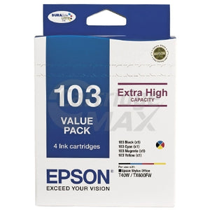 Value Pack - Epson 103 T1031-T1034 Original High Yield Ink Cartridges [C13T103592] [1BK,1C,1M,1Y]