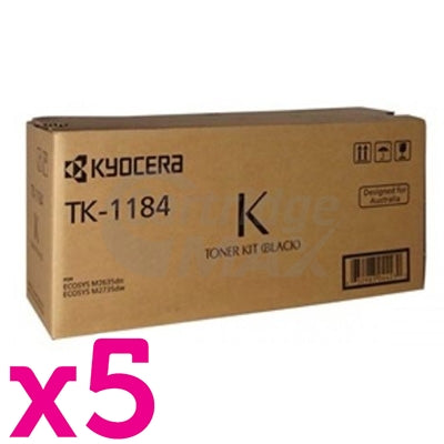 5 x Original Kyocera TK-1184 Black Toner Cartridge M2735DW, M2635DN