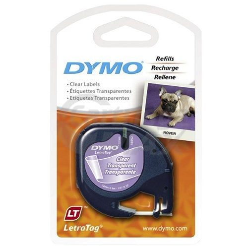 Dymo SD12267 / 16952 Original 12mm x 4m Black On Clear Plastic Tape