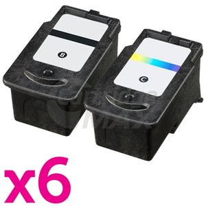 12-Pack Canon PG-640XL, CL-641XL Generic High Yield Ink Cartridge [6Black + 6Colour]