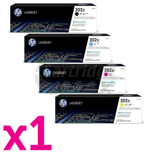 4 Pack HP CF500X-CF503X (202X) Original High Yield Toner Cartridges [1BK,1C,1M,1Y]