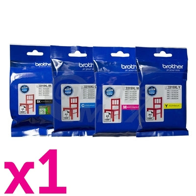 4 Pack Original Brother LC-3319XL High Yield Ink Combo [1BK,1C,1M,1Y]